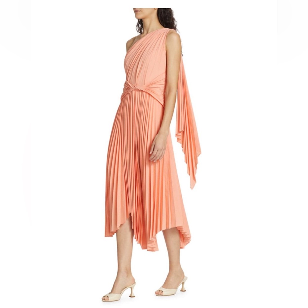 ACLER Kalora Coral Pleated Dress